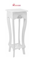 TAVOLO Tavolino comodino piedistallo legno bianco 2 piani h77 ingresso shabby