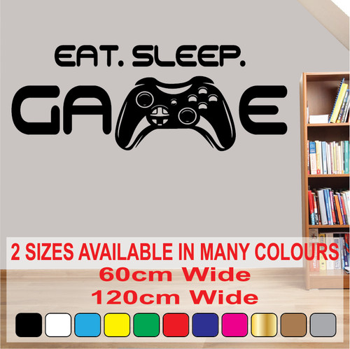 Adesivo murale eat sleep game - eat,