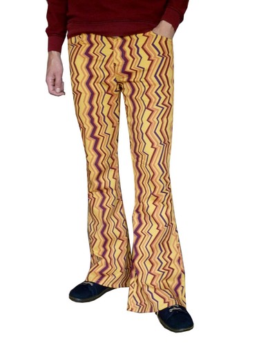 Pantalone uomo flares giallo - pantalone,