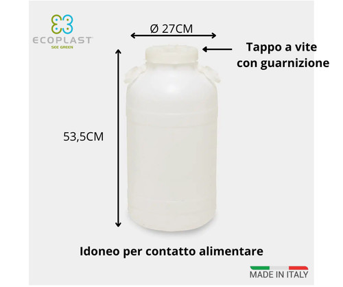 Fusto bocca larga litri - bocca, litri-