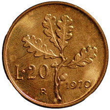 Italy 20 Lire 1970 KM# 97