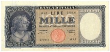1000 LIRE ITALIA ORNATA DI PERLE TESTINA 20/03/1947 qBB