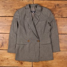 Giacca blazer vintage Giorgio Armani M spina di pesce cashmere grigio donna