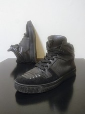 Versace Shoes 40 EU Black Hi-Top Palazzo Leather Sneakers w/ Medusa Application