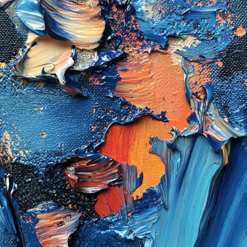 Stampa astratta tela blu - stampa,