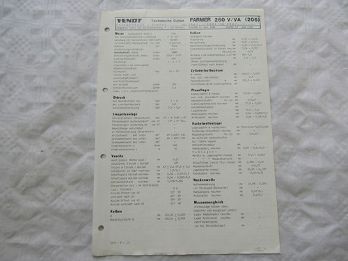 Scheda tecnica officina fendt - scheda,