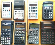 8 CALCOLATRICI TASCABILI vintage Lotto scientifica calcolatore Casio Sharp 