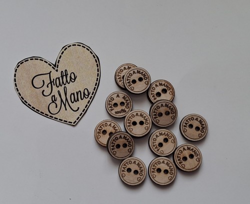 Bottoni set 15pz legno con - bottoni,