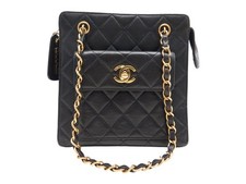 BORSA A MANO VINTAGE CHANEL CHIUSURA SENZA TEMPO IN PELLE MATERASSO MARRONE...