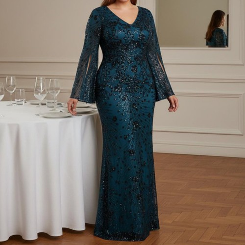 Abito sirena con sequins - a,