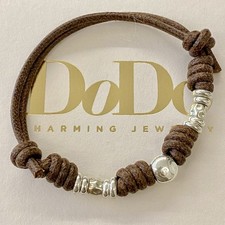 Dodo Pomellato Bracciale Marrone Pepita Granelli Rondelle Argento Unisex Origina