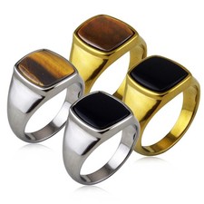 Anello occhio tigre acciaio - anello, di