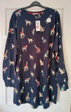 Pigiama M&S RRP £18 Natale Famiglia Animali Navy Camicia da Notte Camicia da Notte Taglia XL NUOVO CON ETICHETTE