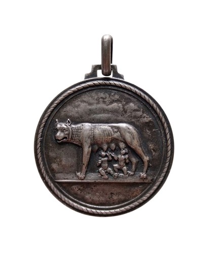 Medaglia argento 800 lupa - argento,