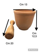 MORTAIO DI CRETA PER IL PESTO TRAPANESE CON PESTELLO DI LEGNO