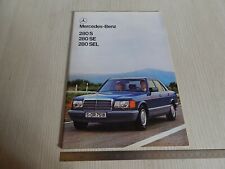 BROCHURE DEPLIANT ORIGINALE MERCEDES SERIE S 280 S SE SEL IN INGLESE 1980