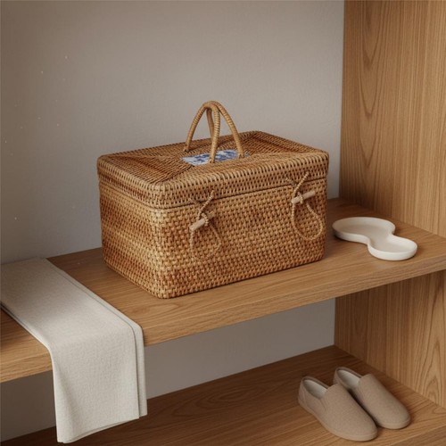 Scatola rattan intrecciato - scatola,