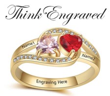 2 Pietre Nascita Oro Anello