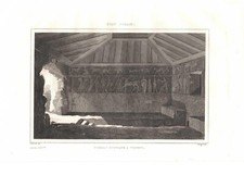 TARQUINIA CORNETO tomba etrusca Viterbo STAMPA ANTICA del 1834 Antique print
