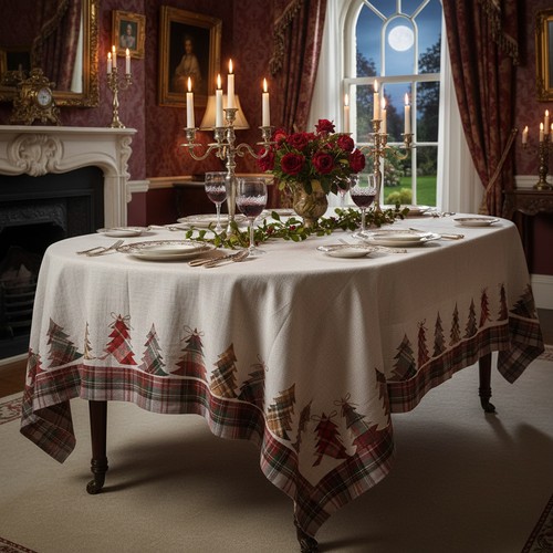 Tartan forest stain resistant - forest, stain-resistant