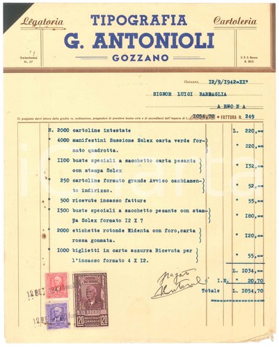 1942 gozzano tipografia - (no),