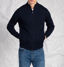 Cardigan con zip in colorazione blu