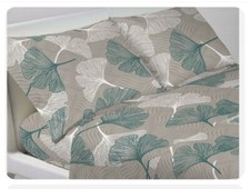 COPRILETTO ESTIVO MATRIMONIALE GINKO FOGLIE VERDI PIQUET COTONE MADE IN ITALY