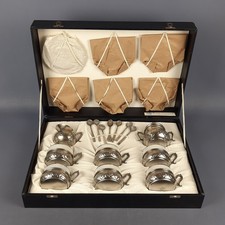 Servizio Tè/Caffè Peltro Ceramica Euro Lucres Scatola Originale Vintage Anni 70