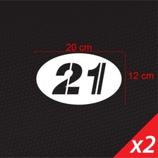 Coppia Adesivi Numero Ovale da