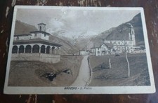 CARTOLINA D'EPOCA ORIGINALE BERGAMO PROVINCIA ARDESIO S. PIETRO PANORAMA CHIESA