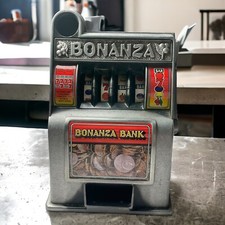 Bonanza Toy Slot Machine Coin Bank Money Bank MAN CAVE Vintage(Slot Not Working)