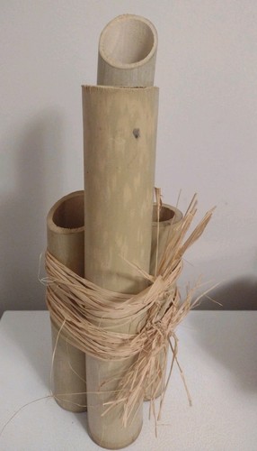 Vtg bamboo reed wood flower - vtg,