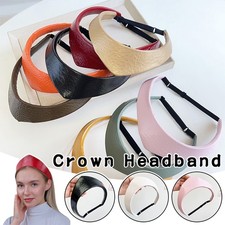 Fascia per capelli donna pelle PU corona fascia superiore stile vintage accessori per capelli