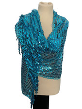 Sciarpa stola coprispalle cerimonia turchese paillettes 4 Passi by Calzaveste