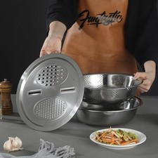  Set di grattugia per verdure in acciaio inossidabile con colino da 3 pezzi