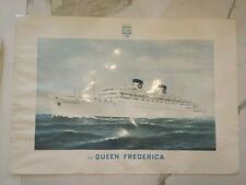 National Hellenic American Line Affiche Ancien Manifesto Transatlantico 100x70