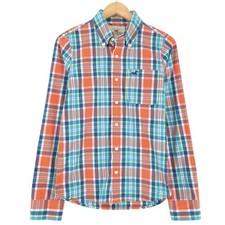Camicia Vintage Hollister Uomo A Quadri In Flanella Di Cotone Pv6 Taglia S