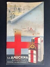 Depliant pubblicitario pubblicità Amuchina disinfettanti Genova 1941