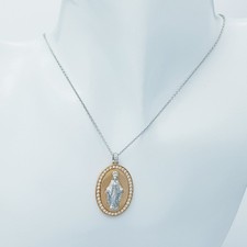 COLLANA CIONDOLO MADONNA IN ORO 18 KT con DIAMANTI CERTIFICATI