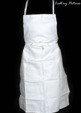 NUOVO GREMBIULE BIANCO CON PETTORINA PER CHEF / CUCINA / LAVORO