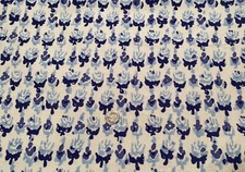 1,5 YD JOHN ROBSHAW TEXTILES Kiki stampa blocco a mano 60% tessuto lino $375 vendita al dettaglio