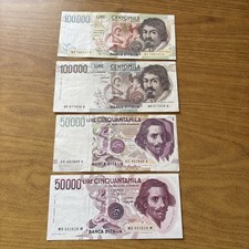 LOTTO 4 BANCONOTE LIRE 100000