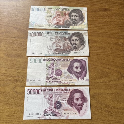 Lotto banconote lire 100000 - 4,