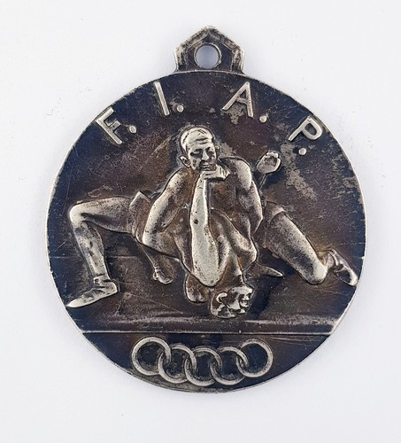Medaglia argento lotta greco - argento,