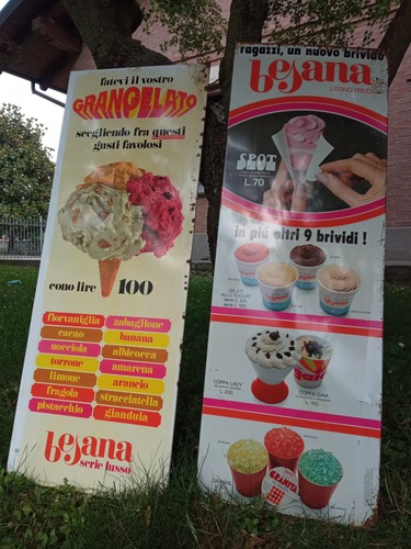 Coppia tabella insegna gelati - insegna,