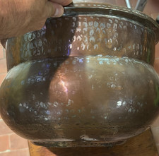 Grande Calderone Antico in Rame con Martellatura - Vintage - Pezzo da Collezione