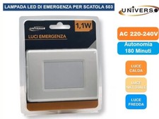 LAMPADA DI EMERGENZA PUNTO LUCE SEGNAPASSO MONTAGGIO AD INCASSO SCATOLA 503 1.1W
