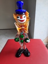 Vintage Pagliaccio In Vetro Di Murano alto 33 cm