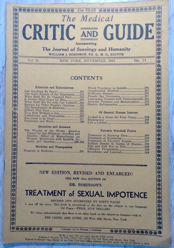 Nov 1933 medical - 1933, critic