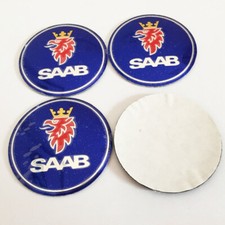 4 Pezzi Per Saab 65mm Blu Auto Emblemi Centro Ruota Copricerchio Copricerchio Adesivo